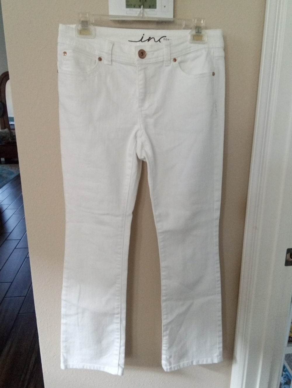Petite INC White Boot-Leg Jeans